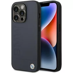   Etui BMW BMHMP14XSLLNA iPhone 14 Pro Max 6,7" tengerészkék keménytok bőr Hot Stamp MagSafe