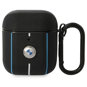 BMW BMA222RVSK AirPods 1/2 tok fekete bőr Színes vonalakkal