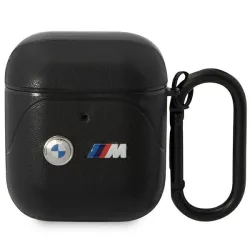   BMW BMA222PVTK AirPods 1/2 tok fekete bőr ívelt vonalú bőr