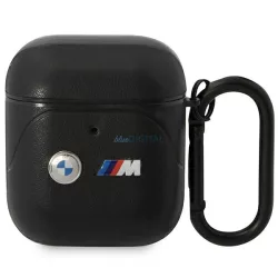   BMW BMA222PVTK AirPods 1/2 tok fekete bőr ívelt vonalú bőr