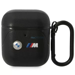 BMW BMA222PVTK AirPods 1/2 tok fekete bőr ívelt vonalú bőr