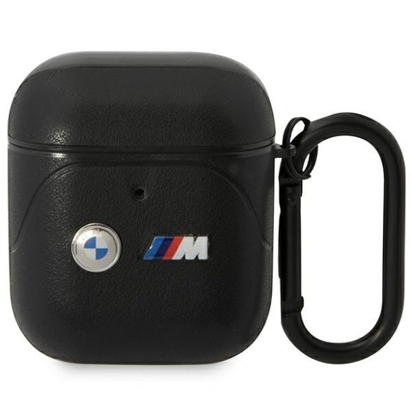 BMW BMA222PVTK AirPods 1/2 tok fekete bőr ívelt vonalú bőr