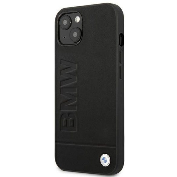 Etui BMW BMHCP14SSLLBK iPhone 14 / 15 / 13 6.1" fekete bőr bélyegző tok