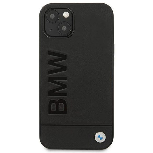 Etui BMW BMHCP14SSLLBK iPhone 14 / 15 / 13 6.1" fekete bőr bélyegző tok