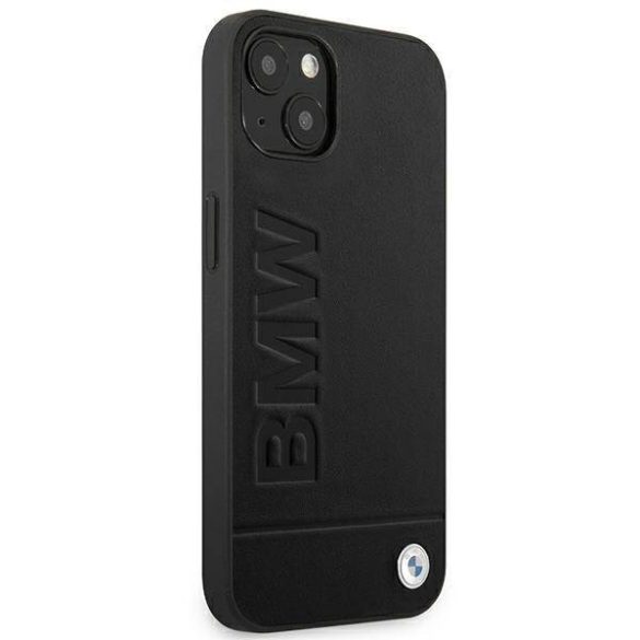 Etui BMW BMHCP14SSLLBK iPhone 14 / 15 / 13 6.1" fekete bőr bélyegző tok