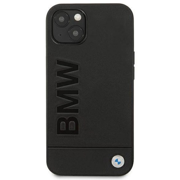 Etui BMW BMHCP14MSLLBK iPhone 14 Plus / 15 Plus 6,7" fekete bőr bélyegző tok