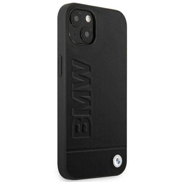 Etui BMW BMHCP14MSLLBK iPhone 14 Plus / 15 Plus 6,7" fekete bőr bélyegző tok