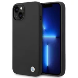   Etui BMW BMHCP14SSILBK iPhone 14 6.1" fekete szilikon fém logó tok