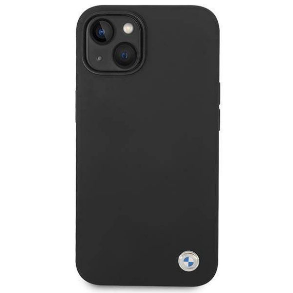 Etui BMW BMHCP14SSILBK iPhone 14 / 15 / 13 6.1" fekete szilikon fém logó tok