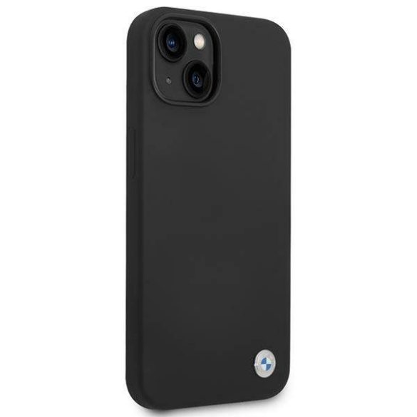 Etui BMW BMHCP14SSILBK iPhone 14 / 15 / 13 6.1" fekete szilikon fém logó tok