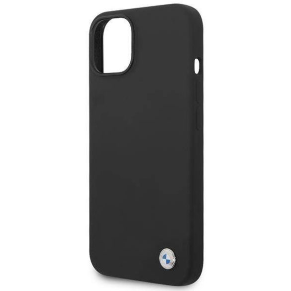 Etui BMW BMHCP14SSILBK iPhone 14 / 15 / 13 6.1" fekete szilikon fém logó tok