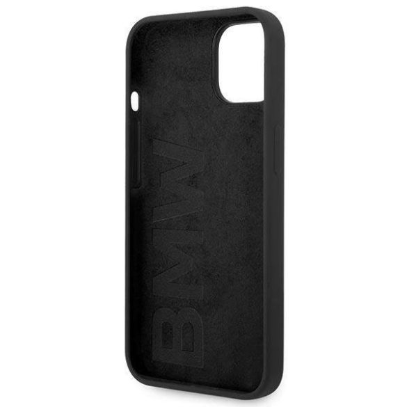 Etui BMW BMHCP14SSILBK iPhone 14 / 15 / 13 6.1" fekete szilikon fém logó tok