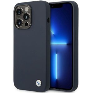 Etui BMW BMHCP14LSILNA iPhone 14 Pro 6,1" tengerészkék szilikon fém logó tok