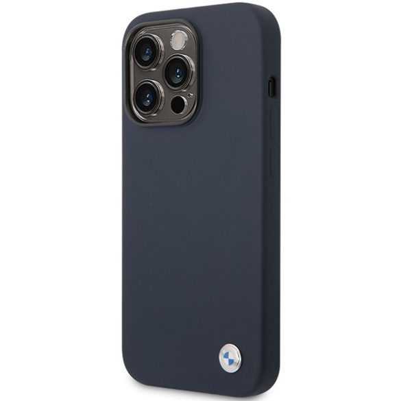 Etui BMW BMHCP14LSILNA iPhone 14 Pro 6,1" tengerészkék szilikon fém logó tok