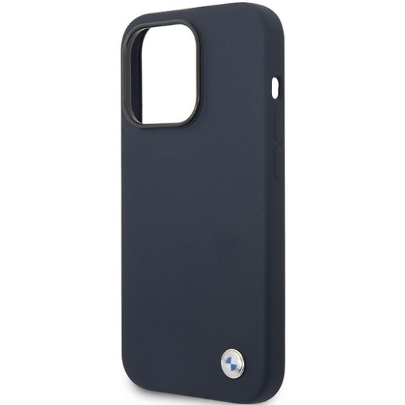 Etui BMW BMHCP14LSILNA iPhone 14 Pro 6,1" tengerészkék szilikon fém logó tok