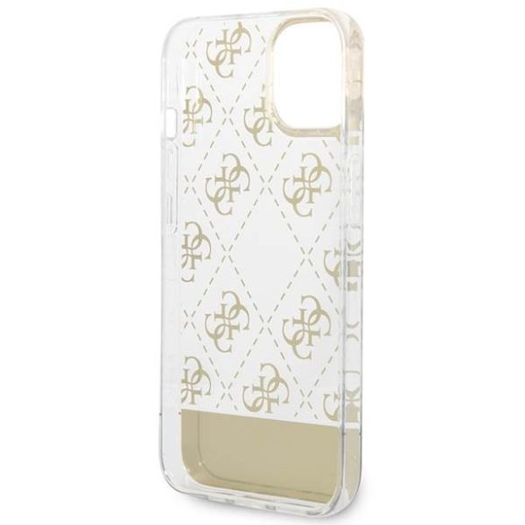 Guess GUHCP14MHG4MHG iPhone 14 Plus / 15 Plus 6.7" arany keménytok 4G Pattern Script