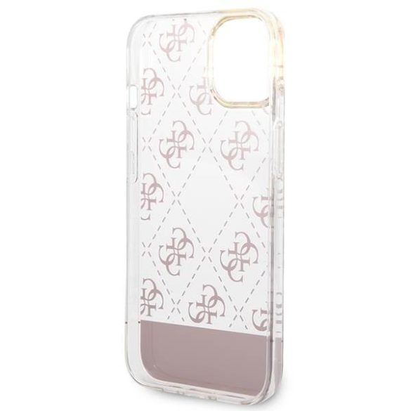 Guess GUHCP14SHG4MHP iPhone 14 6.1" rózsaszínű keménytok 4G mintás script
