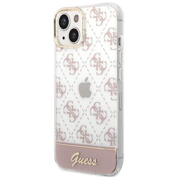 Guess GUHCP14MHG4MHP iPhone 14 Plus / 15 Plus 6.7" rózsaszín keménytok 4G Pattern Script