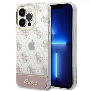 Guess GUHCP14LHG4MHP iPhone 14 Pro 6,1" rózsaszín 4G Pattern Script keménytok