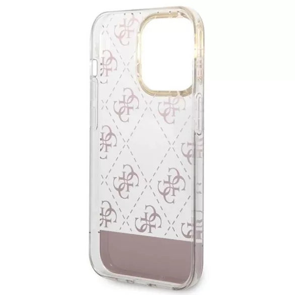 Guess GUHCP14LHG4MHP iPhone 14 Pro 6,1" rózsaszín 4G Pattern Script keménytok