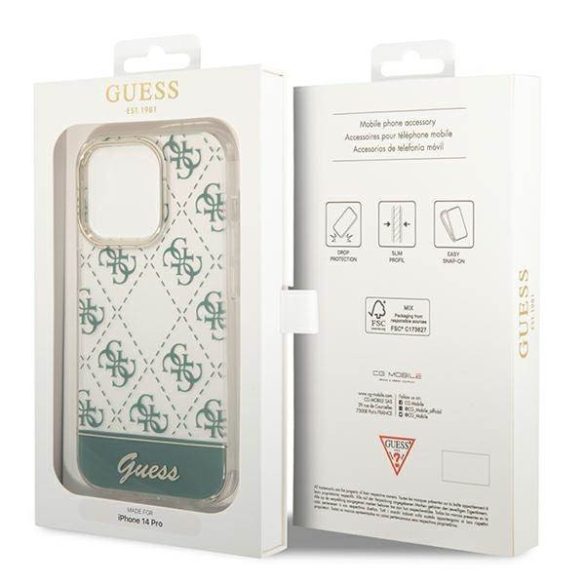 Guess GUHCP14XHG4MHA iPhone 14 Pro Max 6,7" keki 4G Pattern Script keménytok