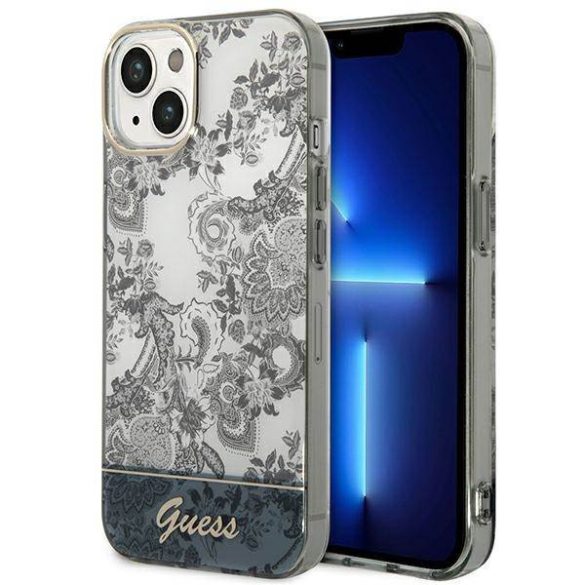 Guess GUHCP14MHGPLHG iPhone 14 Plus / 15 Plus 6.7" szürke keménytok Porcelán kollekció