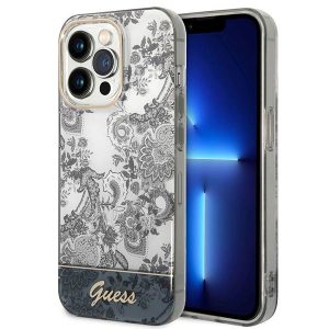 Guess GUHCP14LHGPLHG iPhone 14 Pro 6,1" szürke Porcelain Collection keménytok