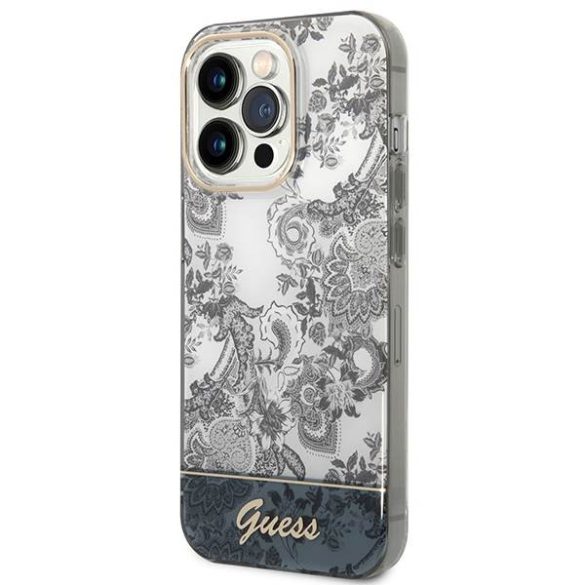 Guess GUHCP14LHGPLHG iPhone 14 Pro 6,1" szürke Porcelain Collection keménytok