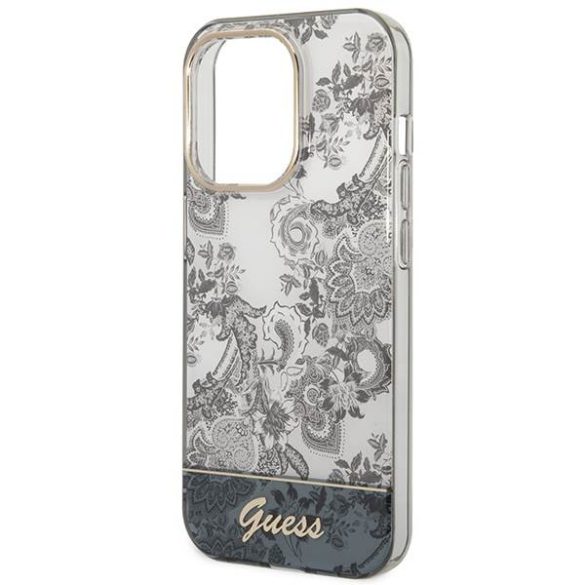 Guess GUHCP14LHGPLHG iPhone 14 Pro 6,1" szürke Porcelain Collection keménytok