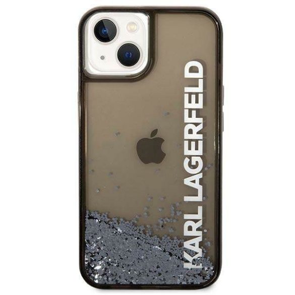 Karl Lagerfeld KLHCP14SLCKVK iPhone 14 / 15 / 13 6,1" fekete keménytok Folyékony csillogó
