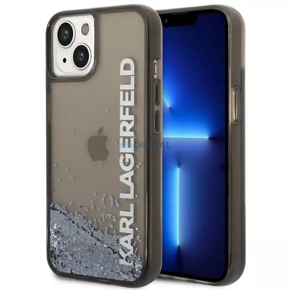 Karl Lagerfeld KLHCP14MLCKVK iPhone 14 Plus 6,7" fekete keménytok folyékony Glitter