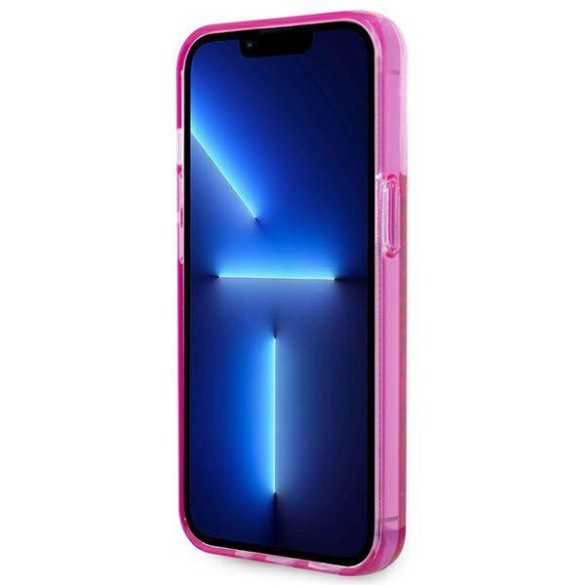 Karl Lagerfeld KLHCP14LLCKVF iPhone 14 Pro 6,1" rózsaszín folyékony csillogó kristályos keménytok