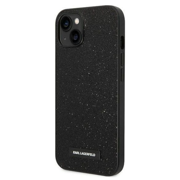 Karl Lagerfeld KLHCP14MG2ELK iPhone 14 Plus / 15 Plus 6,7" keménytok fekete csillogó plakett Logo