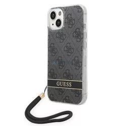   Guess GUOHCP14MH4STK iPhone 14 Plus 6.7" fekete keménytok 4G nyomtatott szíj
