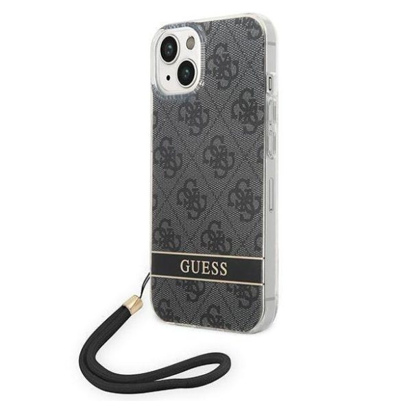 Guess GUOHCP14MH4STK iPhone 14 Plus / 15 Plus 6.7" fekete keménytok 4G nyomtatott szíj