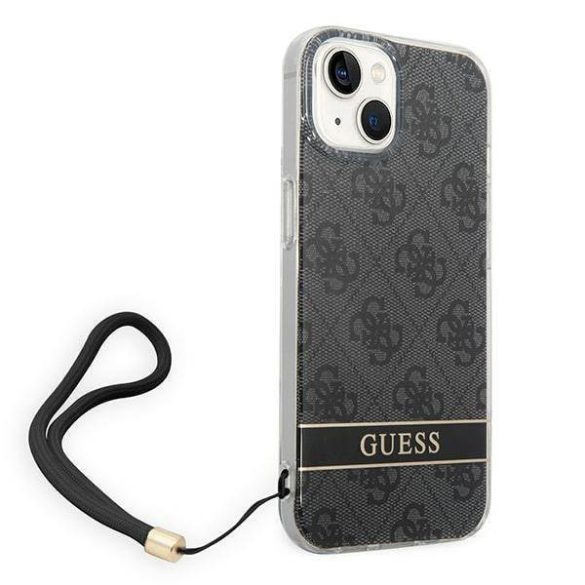 Guess GUOHCP14MH4STK iPhone 14 Plus / 15 Plus 6.7" fekete keménytok 4G nyomtatott szíj