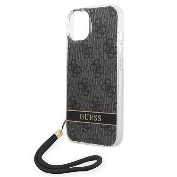 Guess GUOHCP14MH4STK iPhone 14 Plus / 15 Plus 6.7" fekete keménytok 4G nyomtatott szíj