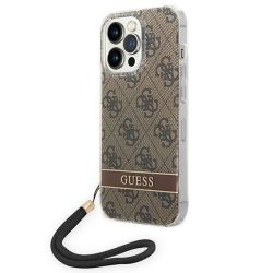   Guess GUOHCP14XH4STW iPhone 14 Pro Max 6,7" barna 4G Print Strap keménytok