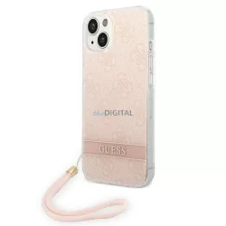   Guess GUOHCP14MH4STP iPhone 14 Plus 6.7" rózsaszín keménytok 4G nyomtatott pánttal