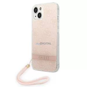 Guess GUOHCP14MH4STP iPhone 14 Plus 6.7" rózsaszín keménytok 4G nyomtatott pánttal