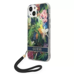   Guess GUOHCP14MHFLSB iPhone 14 Plus 6.7" kék keménytok Virágos pántos tok