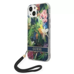   Guess GUOHCP14MHFLSB iPhone 14 Plus 6.7" kék keménytok Virágos pántos tok