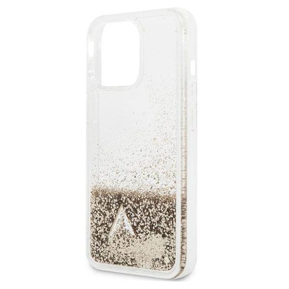 Guess GUOHCP14LGLHFLGO iPhone 14 Pro 6,1" arany Glitter Charms keménytok