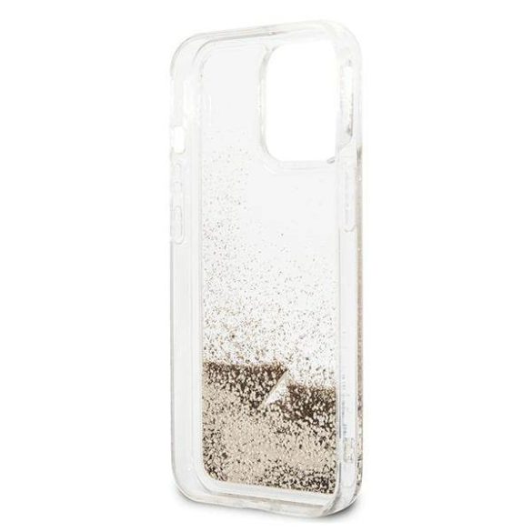 Guess GUOHCP14LGLHFLGO iPhone 14 Pro 6,1" arany Glitter Charms keménytok