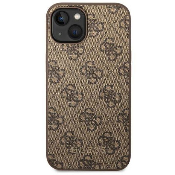 Guess GUHCP14MG4GFBR iPhone 14 Plus / 15 Plus 6.7" barna keménytok 4G fém arany logo