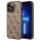 Guess GUHCP14LG4GFBR iPhone 14 Pro 6,1" barna 4G fém arany logós keménytok