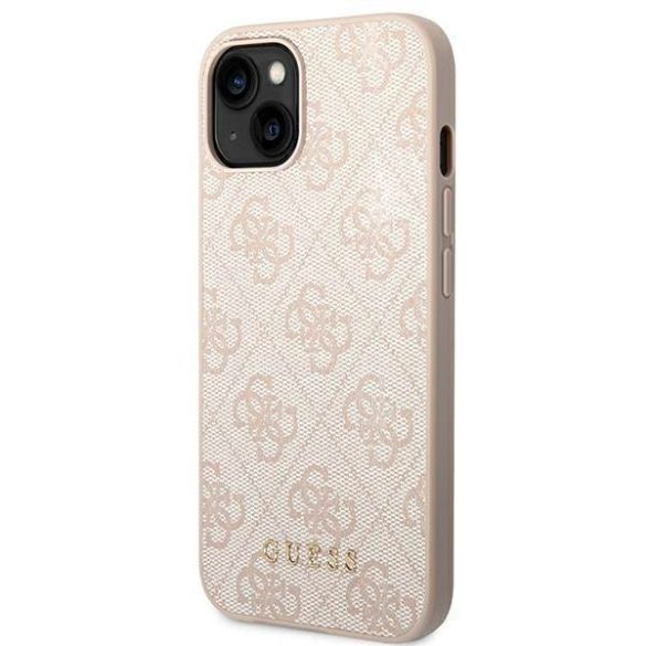 Guess GUHCP14SG4GFPI iPhone 14 / 15 / 13 6.1" rózsaszín keménytok 4G fém arany logó