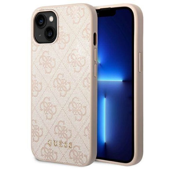 Guess GUHCP14MG4GFPI iPhone 14 Plus / 15 Plus 6.7" rózsaszín keménytok 4G fém arany logo