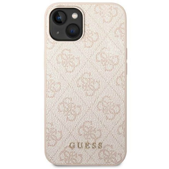 Guess GUHCP14MG4GFPI iPhone 14 Plus / 15 Plus 6.7" rózsaszín keménytok 4G fém arany logo