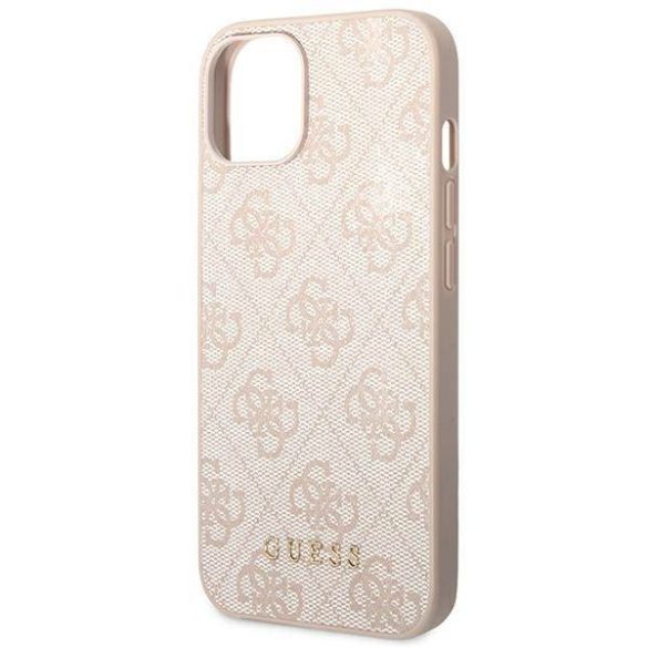 Guess GUHCP14MG4GFPI iPhone 14 Plus / 15 Plus 6.7" rózsaszín keménytok 4G fém arany logo